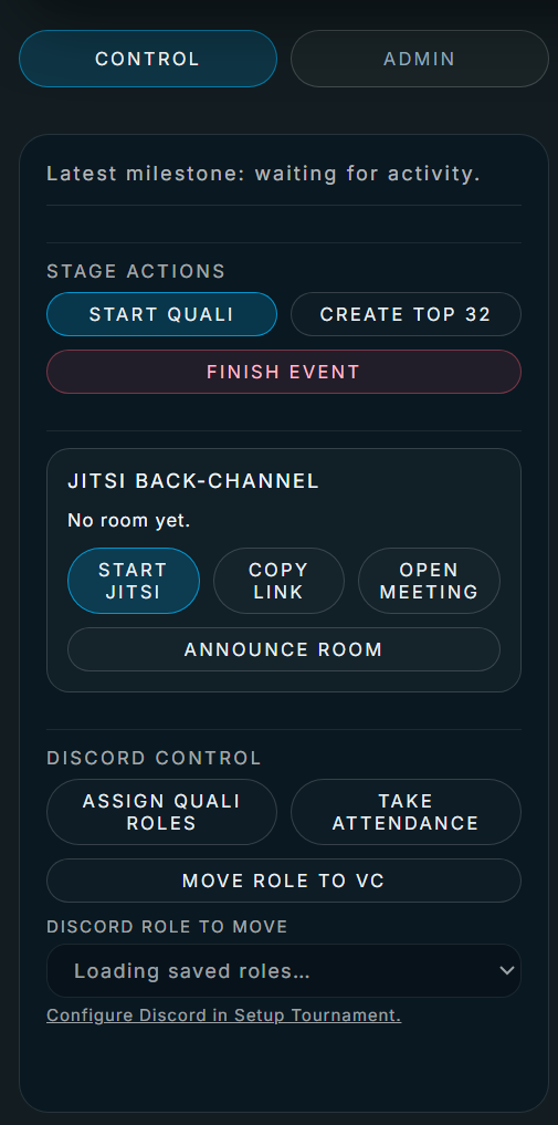 Control room operations dashboard.